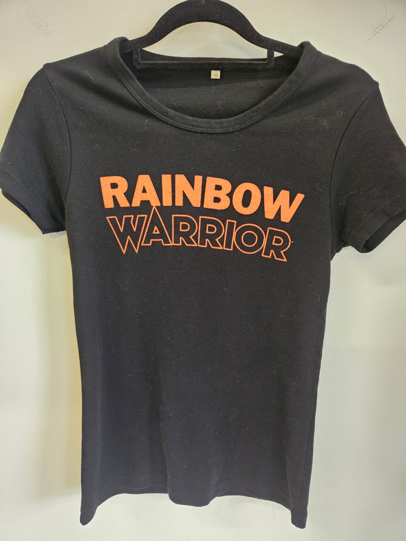 RAINBOW WARRIOR COTTON TEE BLACK ORANGE SIZE S