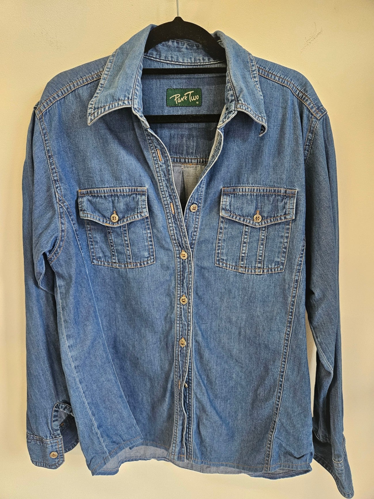PART TWO DENIM SHIRT MID BLUE SIZE 10