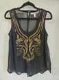 FOREVER21 CHIFFON SLEEVELESS TOP BLACK SIZE S