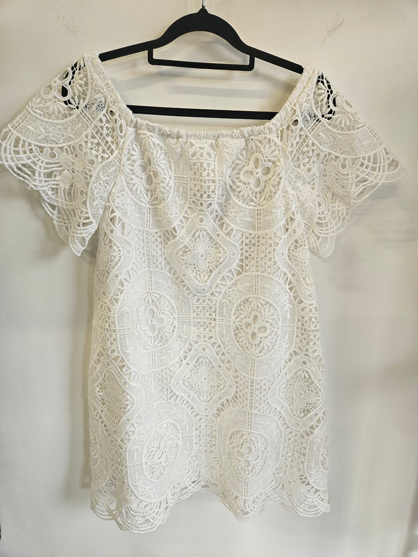 ASOS COTTON BROIDERIE DRESSS WHITE SIZE 8