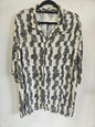 PULL & BEAR RAYON SHIRT CREAM BLACK STATIC SIZE XL