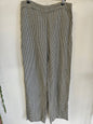 MAX LYOCELL LINEN PANTS BLACK WHITE HERRINGBONE SIZE 10
