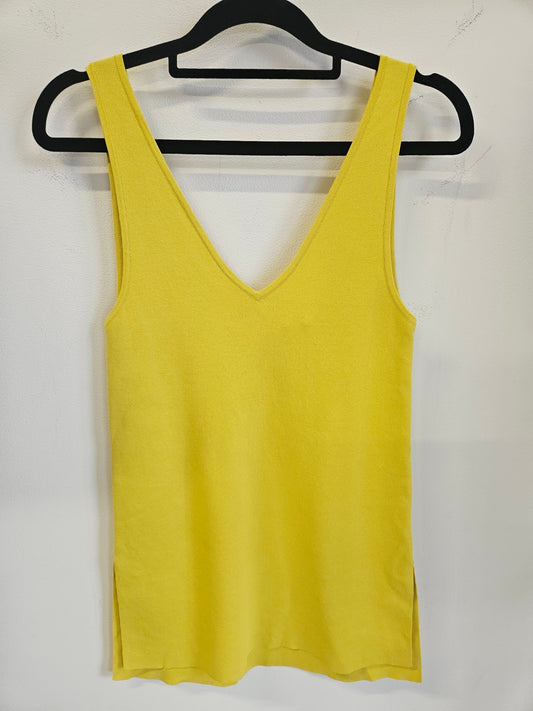 WITCHERY VISCOSE BLEND SLEEVELESS TOP Yellow SIZE S