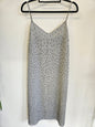 WELLS SILK BEADED FORMAL MIDI DRESS GREY SIZE 12