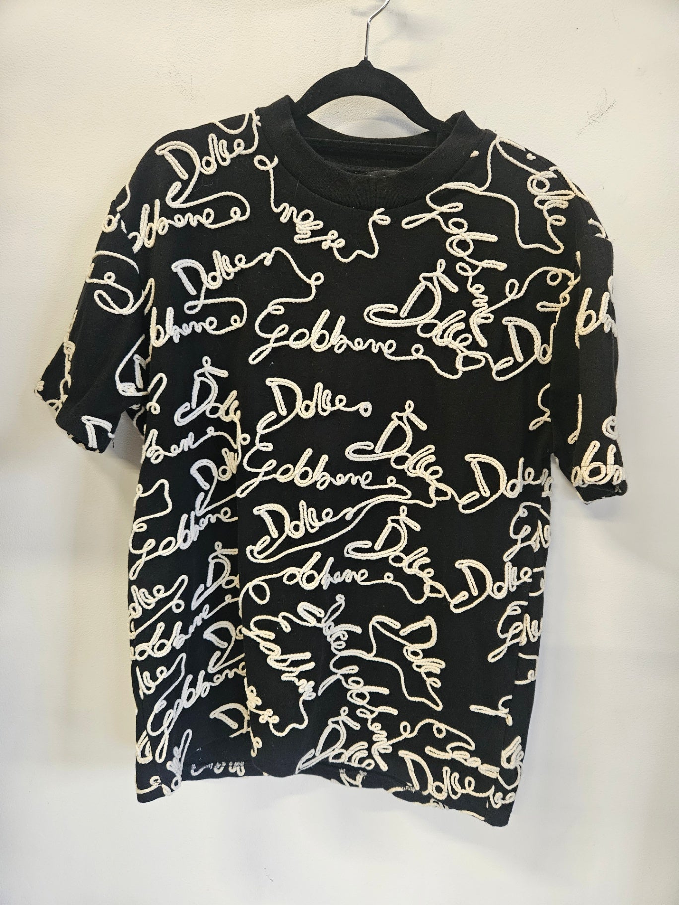 DOLCE AND GABBANA COTTON T SHIRT BLACK AND WHITE SIZE S