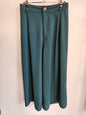 KILT POLYESTER SPANDEX PALAZZO PANTS TEAL SIZE S