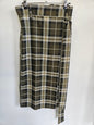 H&M POLYESTER VISCOSE ELASTANE SKIRT KHAKI PLAID SIZE 6-8