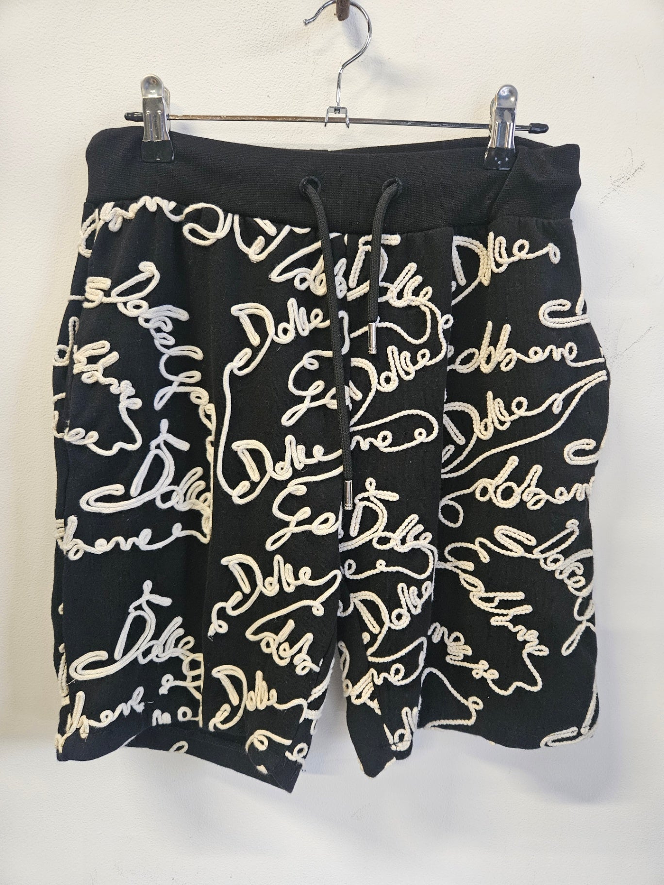 DOLCE AND GABBANA COTTON SHORTS BLACK AND WHITE SIZE S