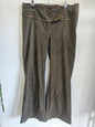 ANNAH STRETTON RAYON SPANDEX BLEND LOW WIDE PANTS KHAKI BROWN PINSTRIPE SIZE 12