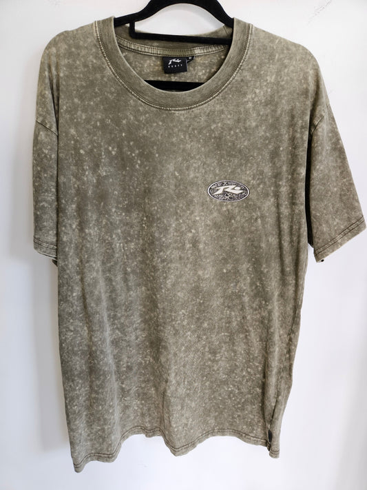 RUSTY COTTON SHORT SLEEVE TOP KHAKI ACID WASH SIZE M
