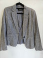 ZARA BASIC LINEN BLAZER GREY SIZE S