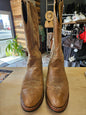 LAREDO LEATHER COWGIRL BOOTS TAN EMBROIDERED SIZE 6