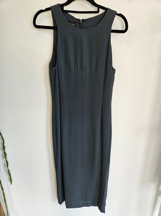 EPISODE SILK SLEEVELESS MIDI DRESS DARK GREY SIZE 6