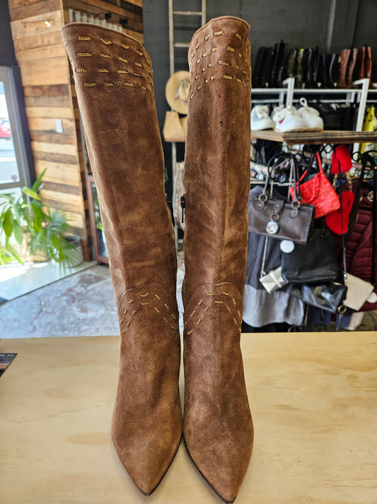 VERO CUOIO SUEDE MID CALF BOOTS BROWN SIZE 37