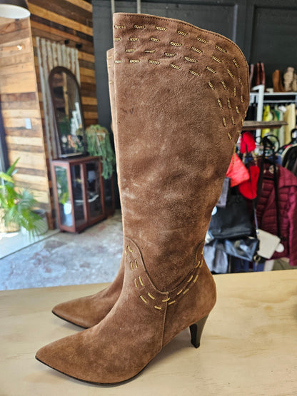 VERO CUOIO SUEDE MID CALF BOOTS BROWN SIZE 37