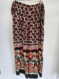 UNBRANDED COTTON PALAZZO PANTS BLACK RED WHITE FLORAL SIZE XL