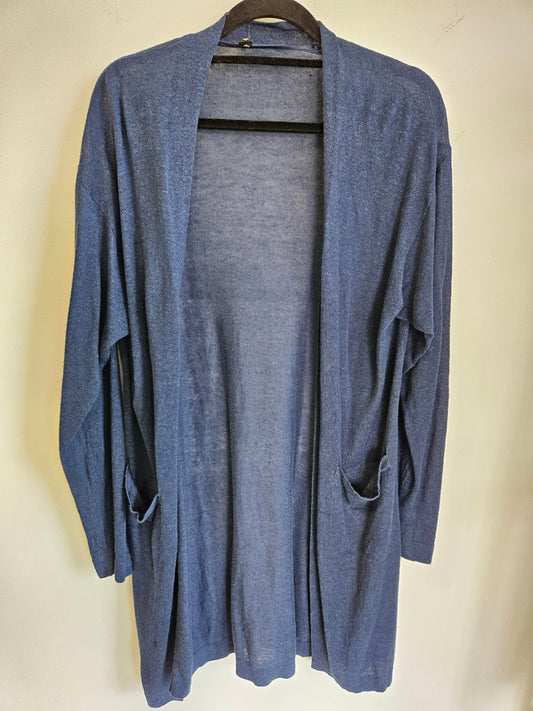 UNIQLO LINEN VISCOSE CARDIGAN NAVY SIZE M