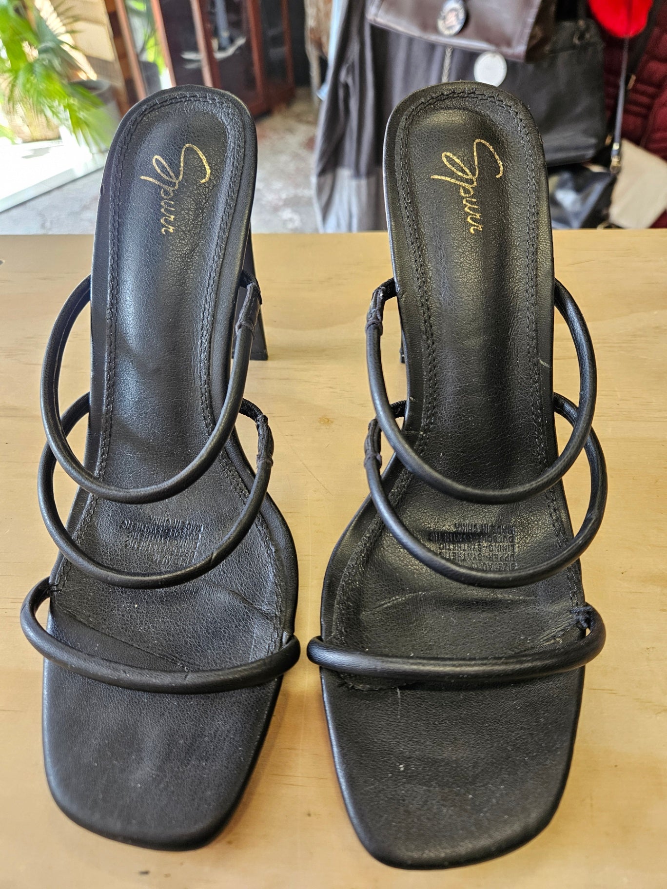 SPUR LEATHER SHOES BLACK SIZE 10