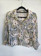 ZULU & ZEPHYR VISCOSE SHORT SLEEVE SHIRT PINK GREEN TROPIC LEOPARD SIZE 8