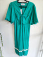 FEATHER AND NOISE COTTON DRESS GREEN SIZE 8