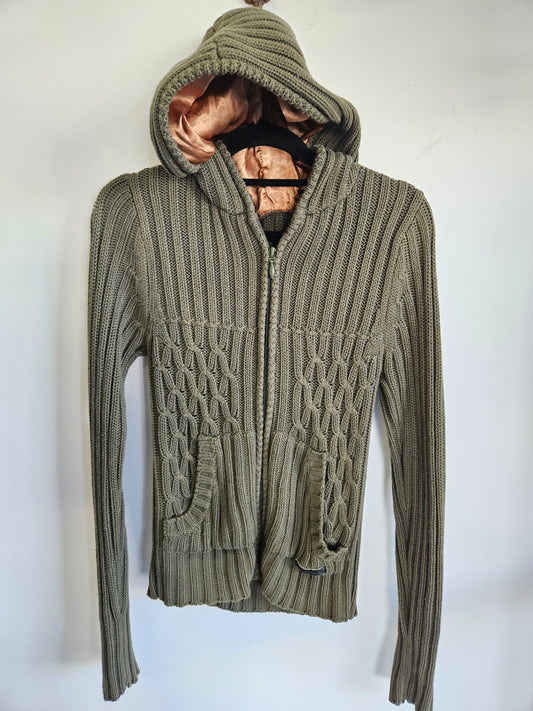BILLABONG COTTON KNIT JACKET KHAKI SIZE S