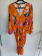ASOS VISCOSE DRESS ORANGE FLORAL SIZE 6