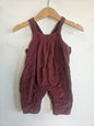 LITTLE BUNDLE SOFT CORDUROY OVERALLS BURGUNDY SIZE 0-3M