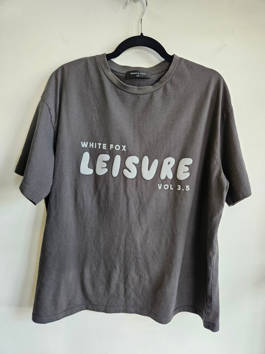 WHITE FOX COTTON T SHIRT CHARCOAL SIZE M/L