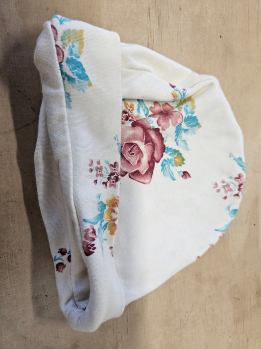 LITTLE BUNDLE COTTON HAT CREAM FLORAL SIZE 3-6M