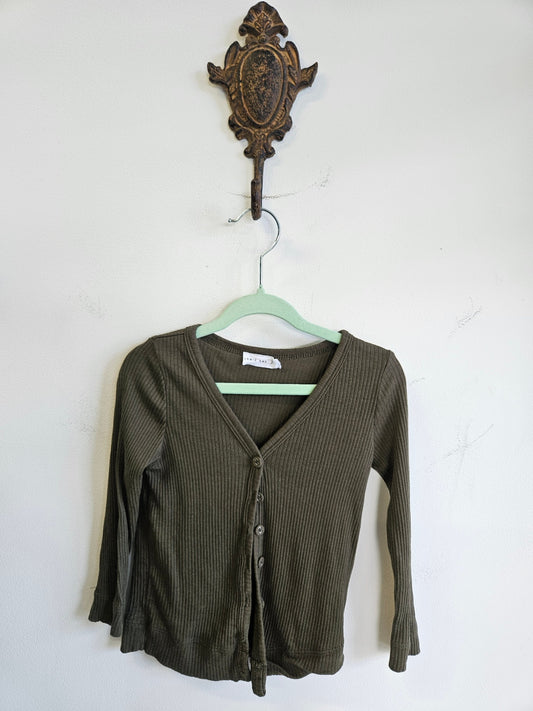 JAMIE KAY COTTON LONG SLEEVE TOP KHAKI SIZE 3