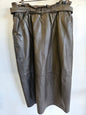 VINTAGE LEATHER PENCIL SKIRT BROWN SIZE 12