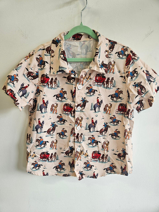 UNBRANDED POLYESTER SHIRT BEIGE COWBOY SIZE 5