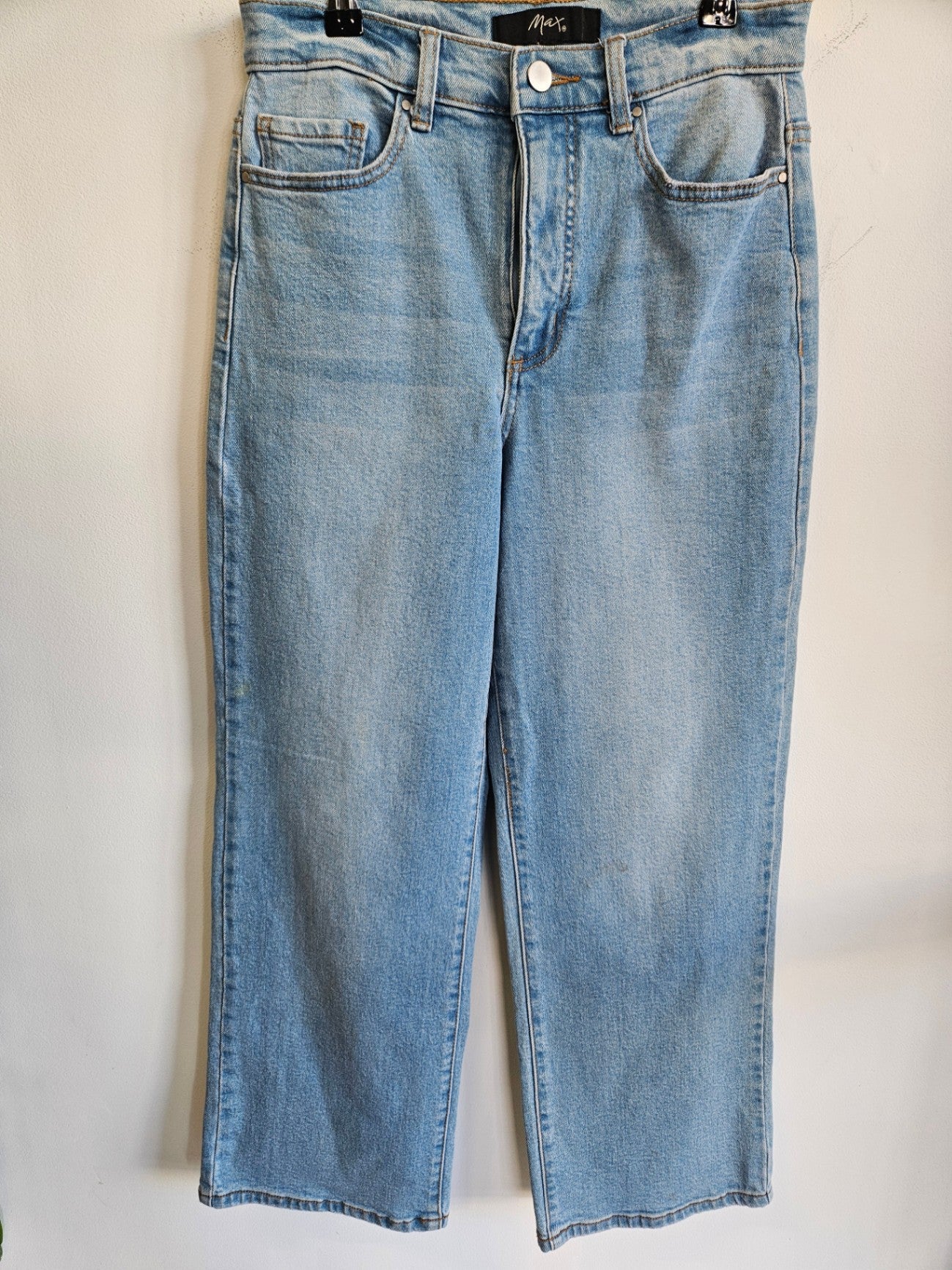 MAX DENIM WIDE CROPPED JEANS LIGHT BLUE SIZE 8