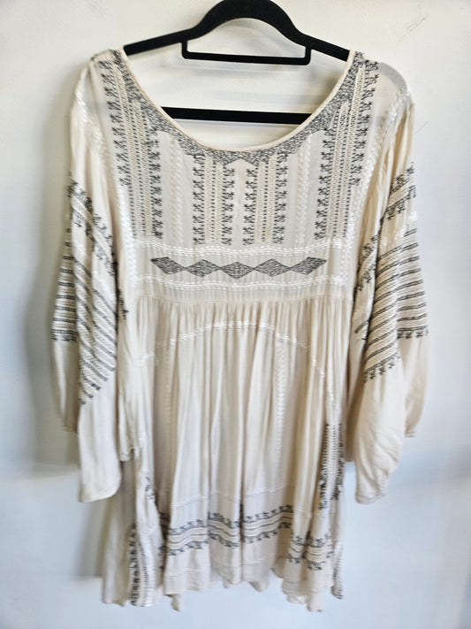 FREE PEOPLE COTTON DRESS CREAM SIZE S