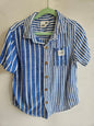COTTON ON COTTON LINEN SHIRT BLUE WHITE STRIPE SIZE 4