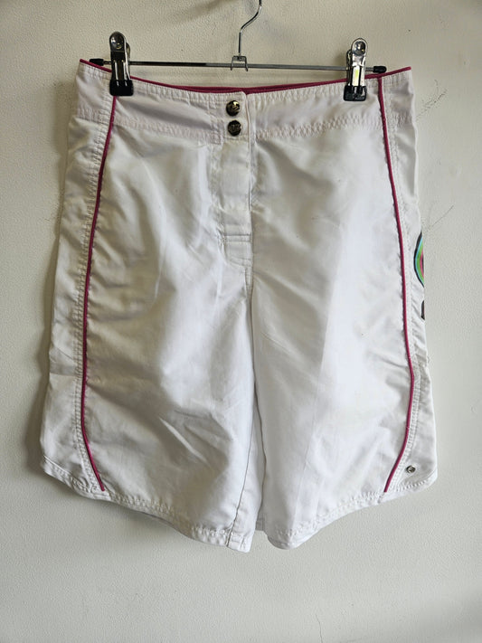 VOODOO DOLLS SWIM BOARD SHORTS WHITE PINK SIZE 8