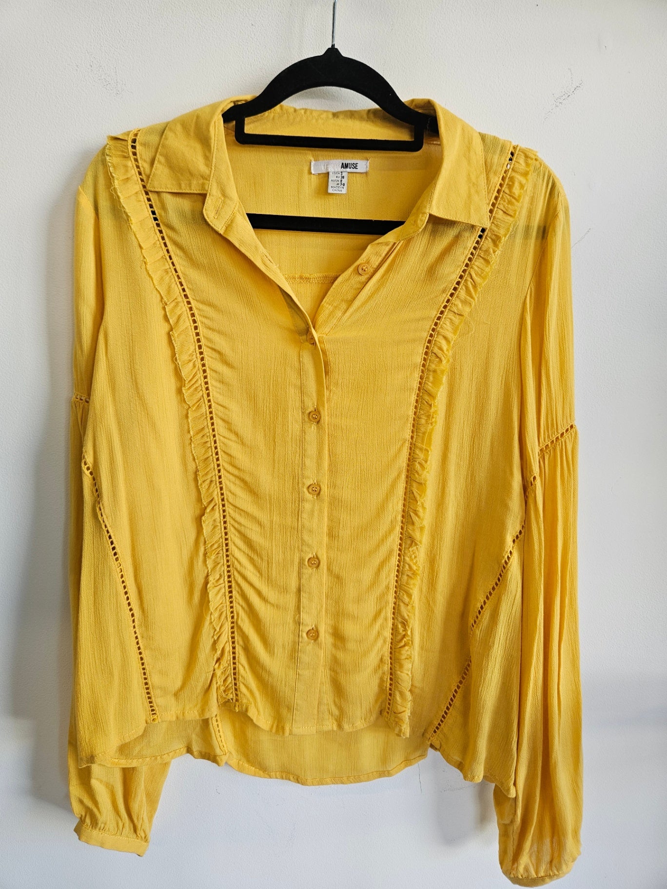 SOCIETY AMUSE VISCOSE SHIRT YELLOW SIZE 8