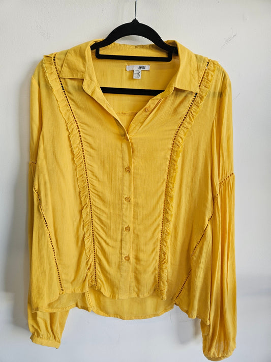 SOCIETY AMUSE VISCOSE SHIRT YELLOW SIZE 8