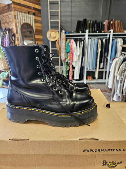 DR MARTENS PATENT LEATHER BOOTS BLACK SIZE 9UK