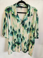 ZARA POLYESTER SHIRT DEEP GREEN FLURO PASTEL GREEN SIZE XL