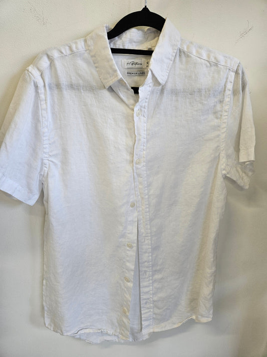 HALLENSTEINS LINEN SHIRT WHITE SIZE XS