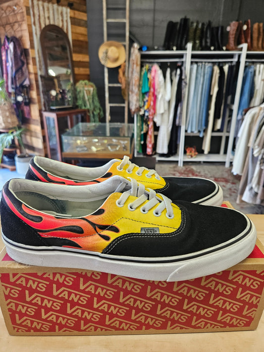 VANS CANVAS SNEAKERS FLAME SIZE 11UK