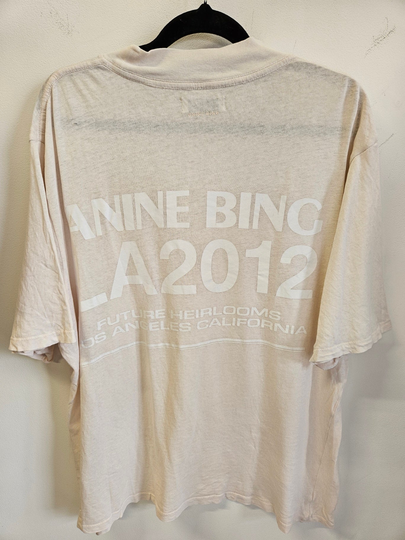 ANINE BING ORGANIC COTTON T SHIRT PALE PINK SIZE M