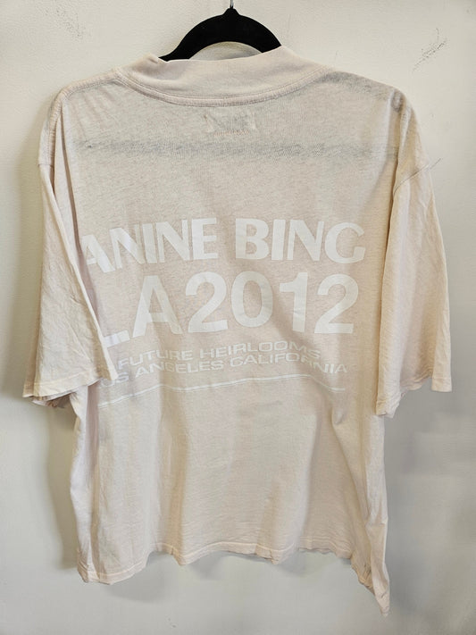 ANINE BING ORGANIC COTTON T SHIRT PALE PINK SIZE M