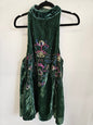 FREE PEOPLE VELVET DRESS GREEN SEQUINNED SIZE XS