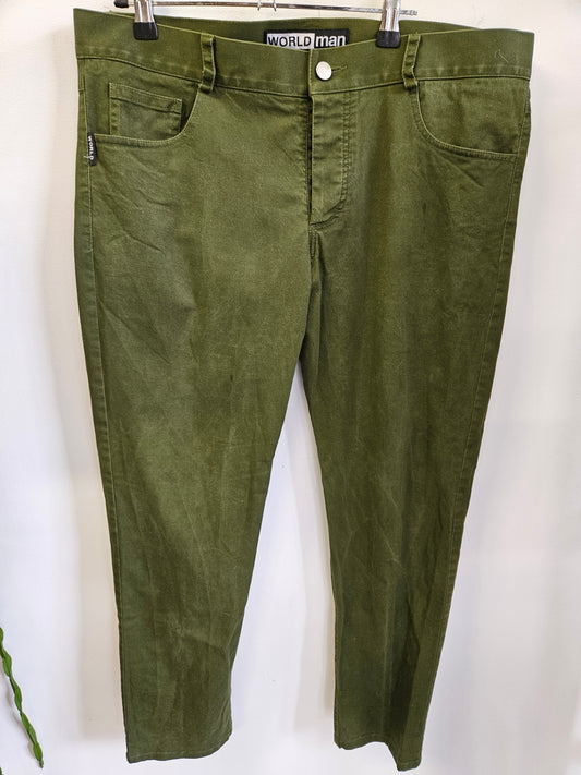 WORLD COTTON PANTS KHAKI SIZE L