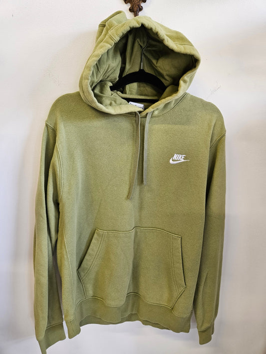 NIKE COTTON HOODED SWEATSHIRT OLIVE SIZE M