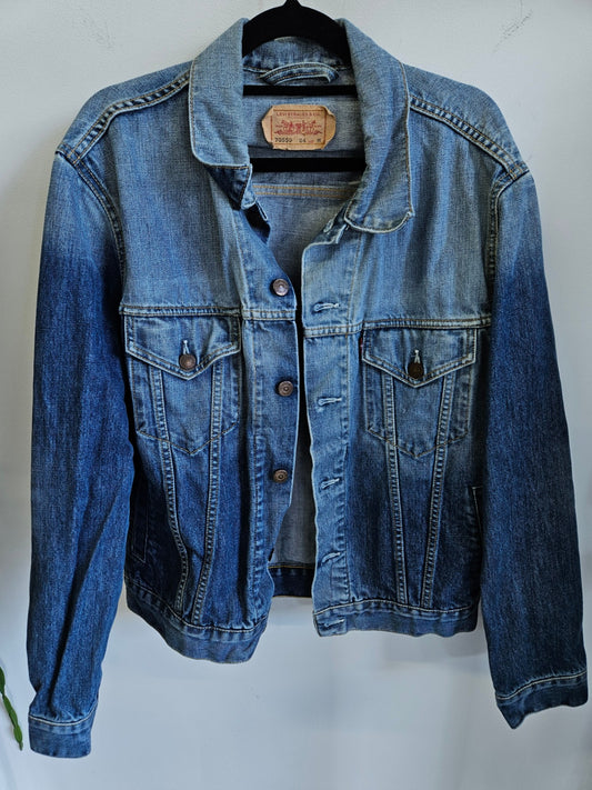 LEVIS DENIM JACKET TWO TONE BLUE SIZE M