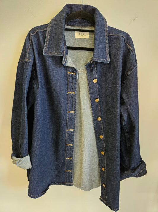 DISSH DENIM JACKET DARK BLUE SIZE 6