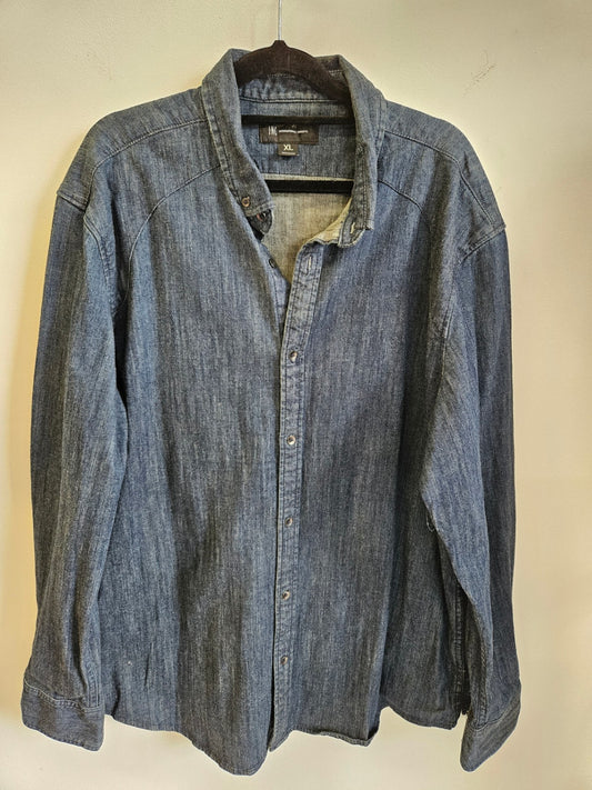 I.N.C DENIM SHIRT JACKET DARK BLUE SIZE XL